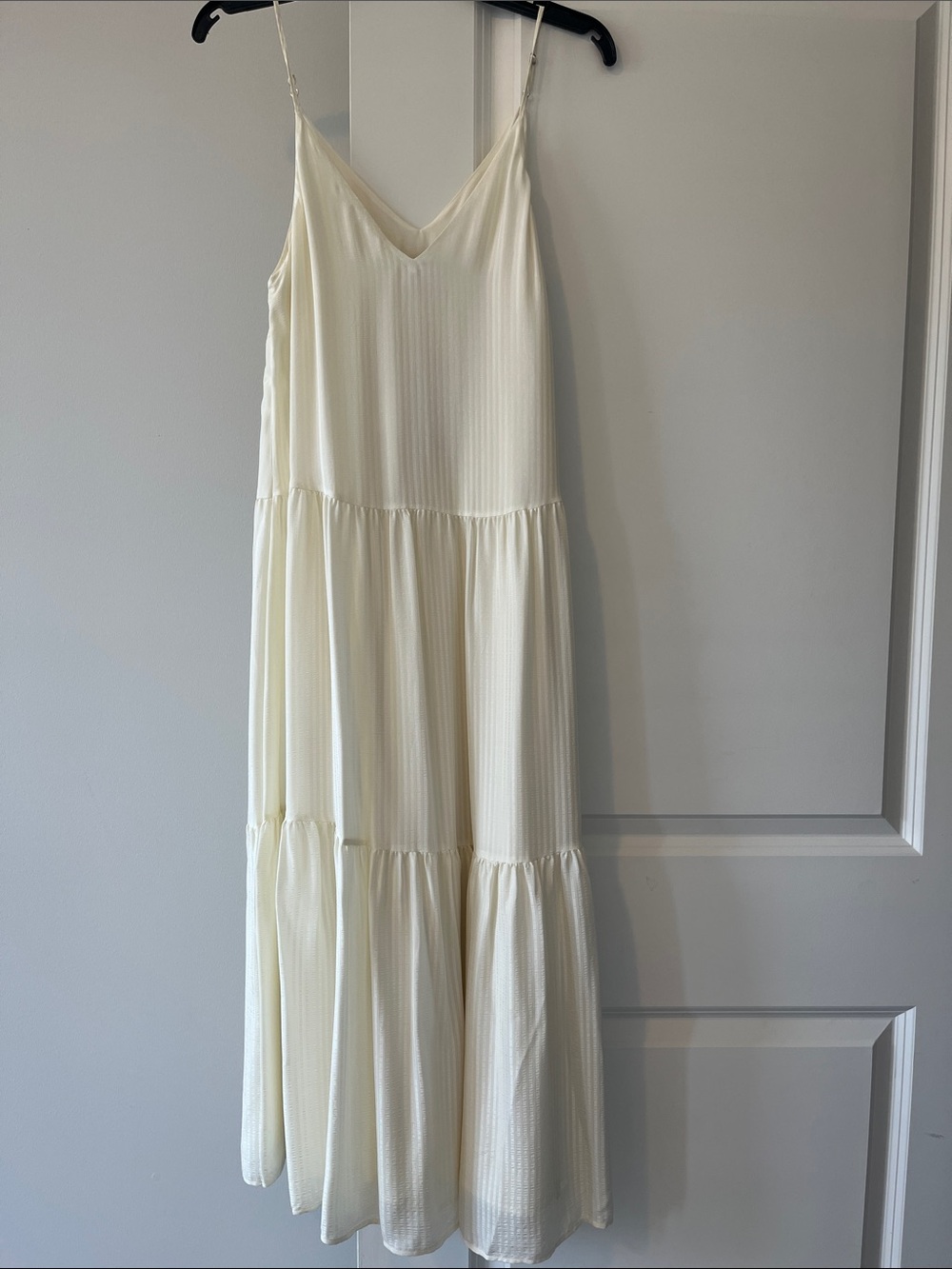 NWT & Other Stories Cream V-Neck Tiered Maxi Dress